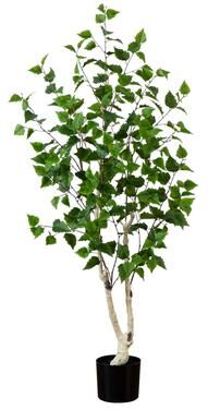 Nearly Natural 5' Artificial Birch Tree - Green