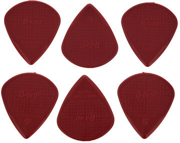 D-Grip Picks Jazz B Nylon W.Red 1,40 Vin rouge