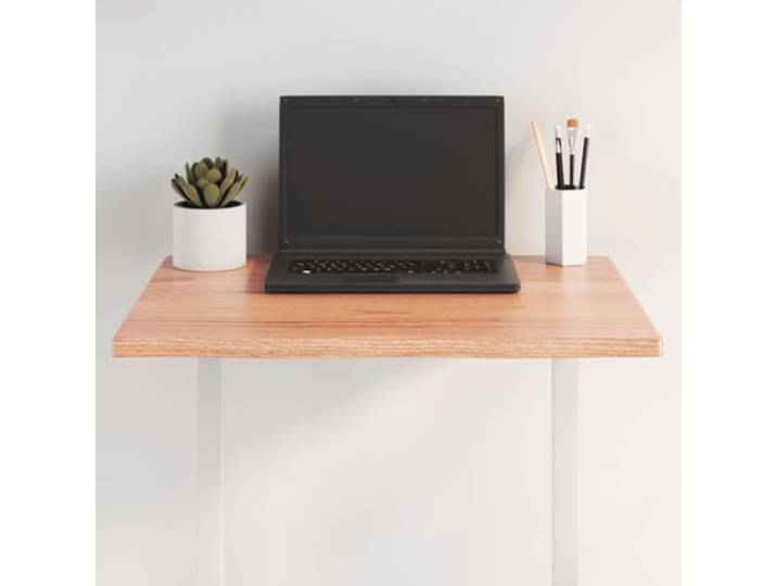 PTUGUOF Tischplatte 60x60x2 cm Massivholz Eiche Behandelt Baumkante, Handgefertigt, Lackiert, Vielseitig Kombinierbar, Naturprodukt