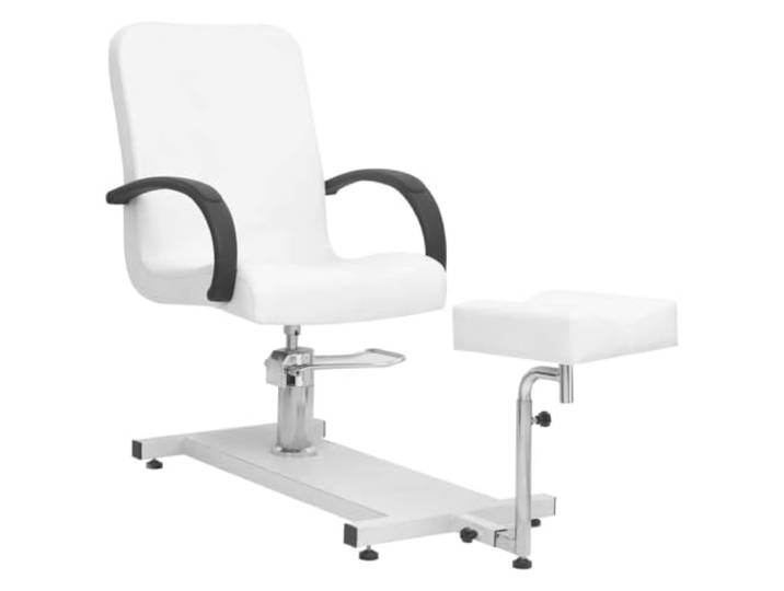 LPERTGFHU Massagestuhl mit Fußstütze Kunstleder Kosmetikstuhl für Behandlungen Tätowierungen Weiß 127x60x98 cm