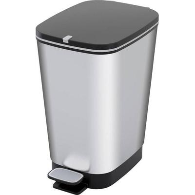 Curver CHIC BIN STYLE Abfallbehälter M [25L], silber 272236 Mülleimer Kunststoff Silber 1 St.