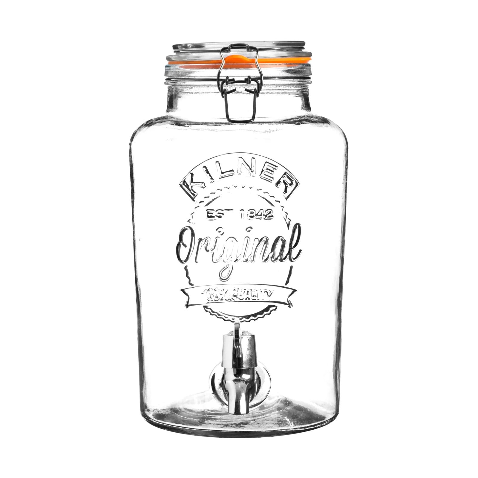 Kilner drankdispenser met tapkraan, Helder-roestvrij staal, 8 l