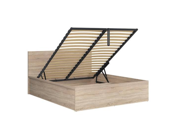 Petits-meubles Boxbett 160/200 Edwin Helles Holz, Braun, Holzwerkstoff, 160x200 cm, Schlafzimmer, Bett, Boxspringbetten