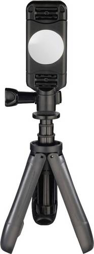 Hama Pocket Ministativ 1/4 Zoll Arbeitshöhe=10 - 20cm Schwarz inkl. Smartphonehalter