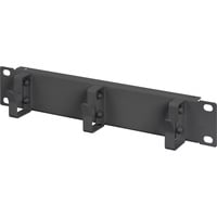10" Rangierpanel für Netzwerk- und Serverschränke, Kabelführung schwarz, 3 Ringe, 1HE