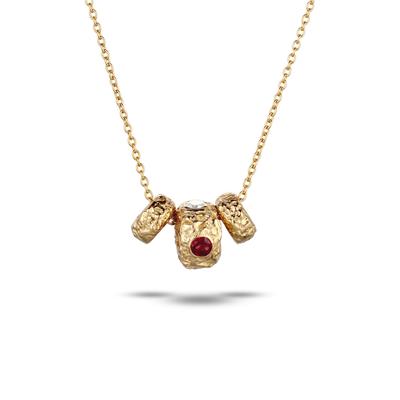 Kette mit Anhänger ELLI "Halskette Zirkonia Synthetischer Smaragd Grün 925 Sterling Silber" Gr. 45, gold, Halsketten, Damen, Silber 925 (Sterlingsilber)