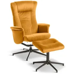 Sessel mit Hocker Meran Stoff Gelb