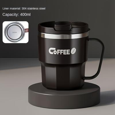 Inspire Daily Merch Hot Selling Insulated Stainless Steel Water Cup, Household Mug With Lid, Anti Drop Design black