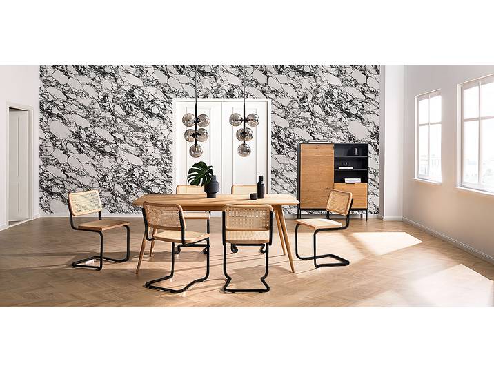 Freischwinger 2er-Set 48 x 85 x 53cm Beige/Buche Schwarz