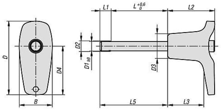 KIPP Kugelsperrbolzen mit L-Griff 5mm Edelstahl Zinkdruckguss (K0793.102605020)