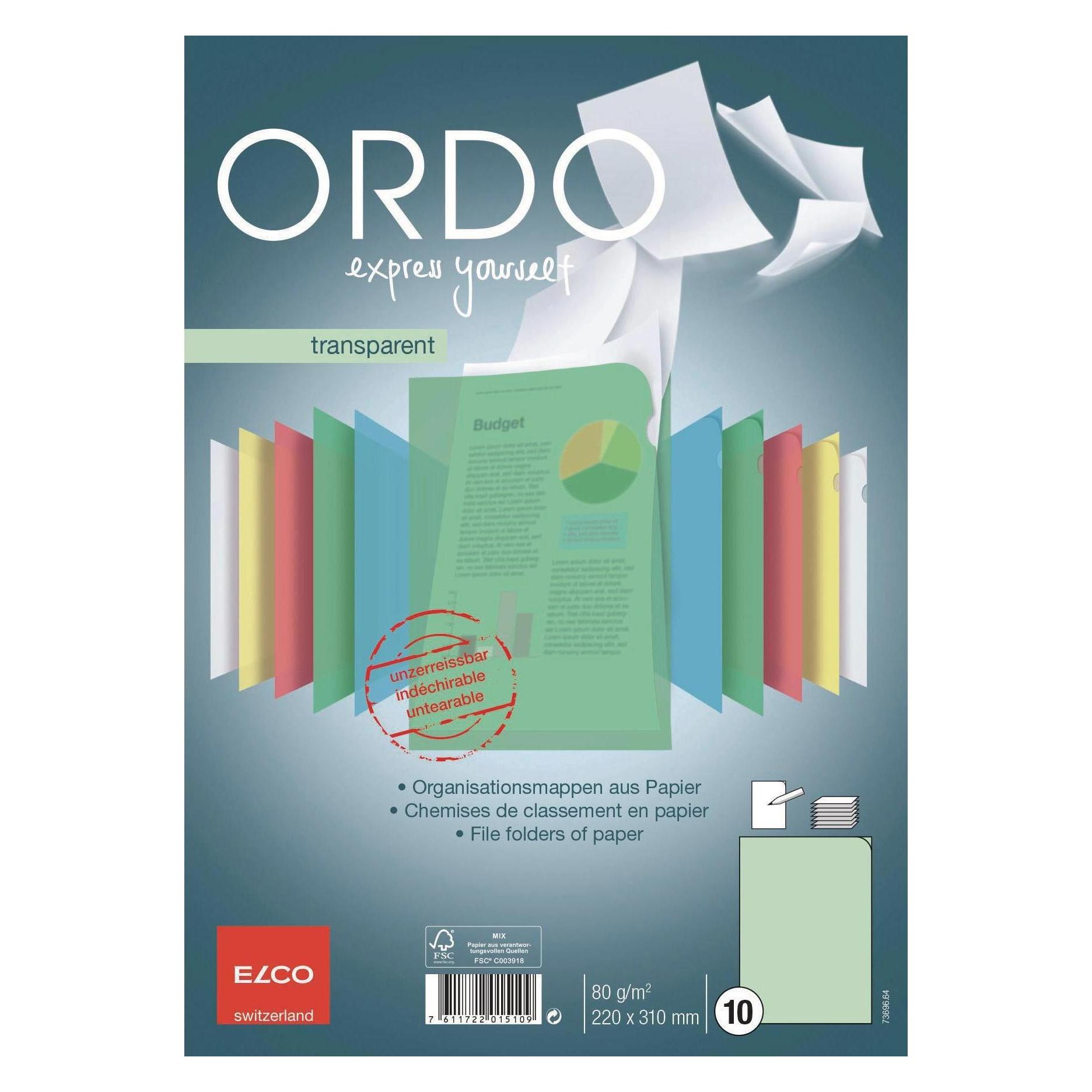 Elco Sichthülle Ordo transparent A4 (A4, 10x) (73696.64)