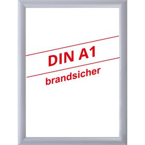 Böttcher-AG Klapprahmen Brandschutz, 25 mm Profil, DIN A1, silber, Aluminium, Brandschutzklasse B1