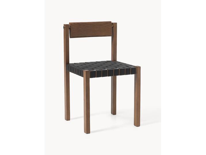 Chaise en bois avec assise en cuir Liza