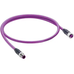 Belden 11016-1 Sensor-/Aktor-Datensteckverbinder, konfektioniert M12 Stecker, gerade, Buchse, gerad, Elektronikkabel + Stecker, Violett
