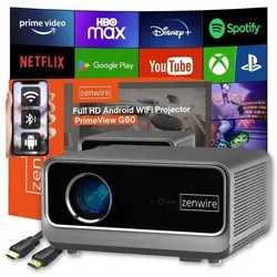 Zenwire Projektor PrimeView G60, Beamer, Schwarz