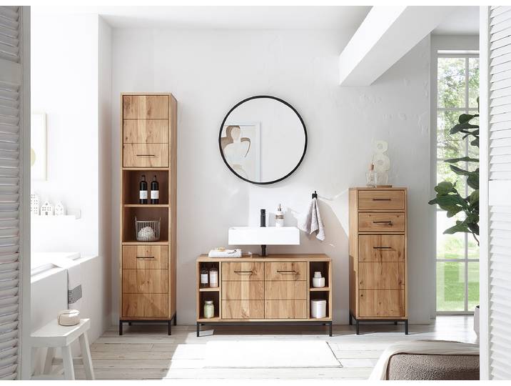 Massiver Waschbeckenunterschrank B 105 x 60 x 40cm Braun