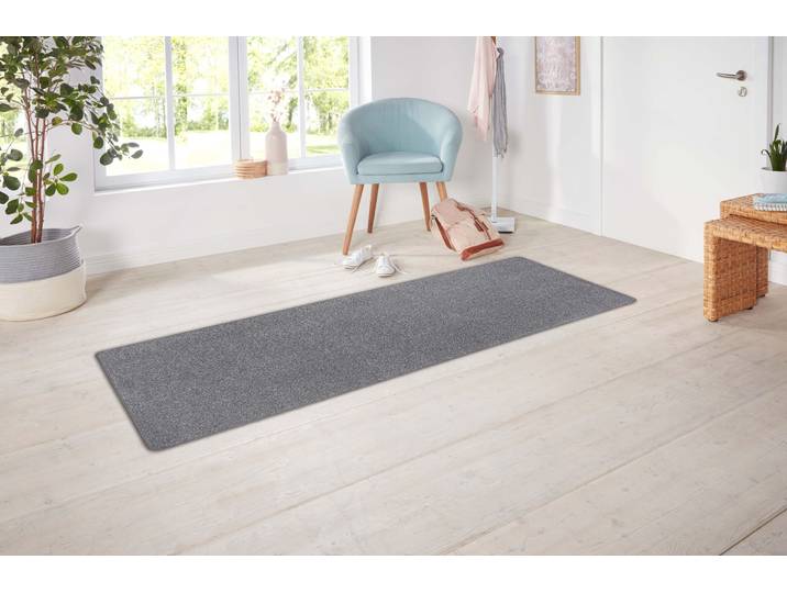 Läufer HANSE HOME EXCLUSIV Liberty , grau, B:80cm H:7mm L:400cm, Polypropylen, Teppiche, Läufer, Uni-Meliert, robust, kräftige Farben, rundherum farbige Kettelung