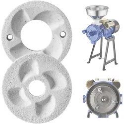 VEVOR Ersatz-Mahlscheiben 2er Set für VEVOR Elektrische Getreidemühle GM-002, Mahlplatten für Trocken- und Nassmahlung, Passend für Mais, Getreide & Gewürze, Mahlscheiben (14 x 14 cm) aus Marmor