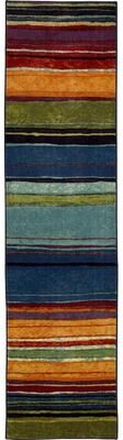 The Curated Nomad Sultan Multicolor Striped Boho Area Rug