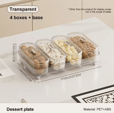 Inspire Picks UFRU Covered Fruit Bowl Modern Serving Bowl For Fruits, Nuts & Snacks transparent