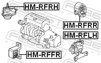 Febest Lagerung, Motor Hm-Rfrr Hinten Für Honda