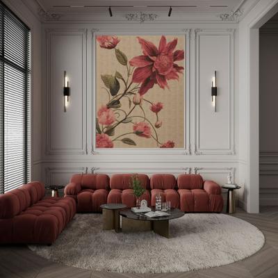 Fototapete LIVING WALLS "Walls by Patel 5 Fototapete Vintage-Blumen", beige (natur), B:4m H:0m L:2,7m, Vlies, Tapeten, Vintage-Blumen auf 200 g/m² Premium-Vlies