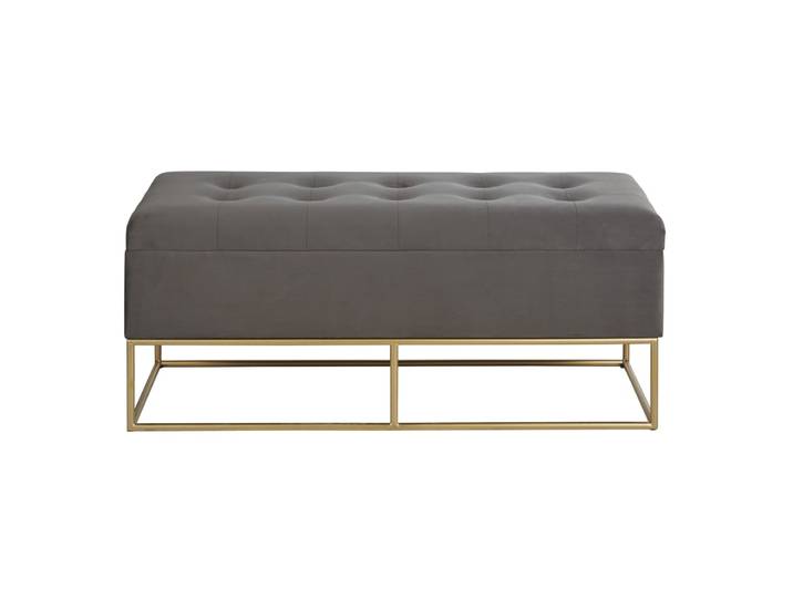Banquette coffre de rangement gris anthracite