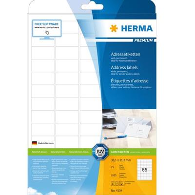 HERMA Adressetiketten Premium A4 weiß, permanent haftend, 25 Blatt
