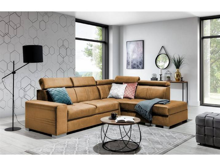 Fun Möbel Ecksofa Ecksofa Schlafsofa NOLAN inkl. USB-Anschluss, inkl. Bettkasten, Kopfteil verstellbar, Rundumbezug, inkl. USB-Anschluss