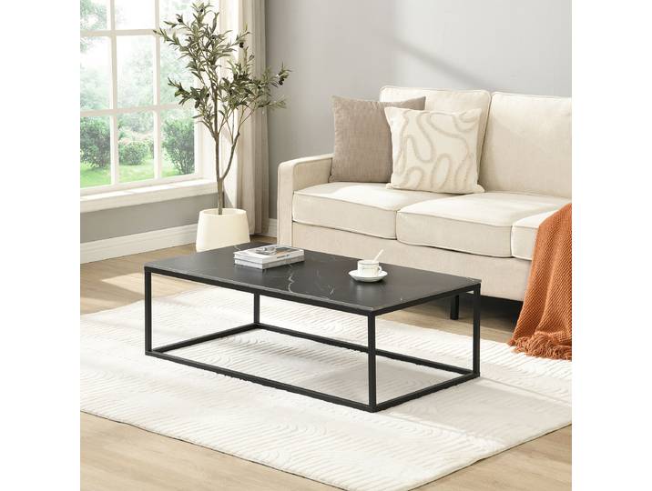 Table basse BACOOC opt. rectangulaire 110 x 36 x 60cm Noir/Marbre noir