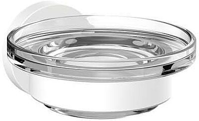 Emco Round Seifenhalter 433013900 weiss, Schale Kristallglas klar, in Halter