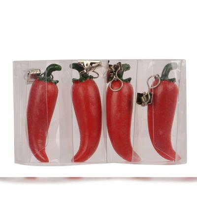 Decoris 4 Tischdeckenbeschwerer Chilischote 7x3x3cm Keramik Tischdeckengewicht Gewichte zum Beschweren Tischdecken Beschwerer Tischtuchhalter Tischtuchgewicht