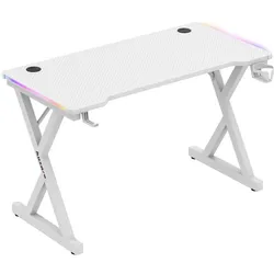 Huzaro Hero 2.3 RGB Weiss Gaming-Tisch 120 cm, Gaming Tisch, Weiss