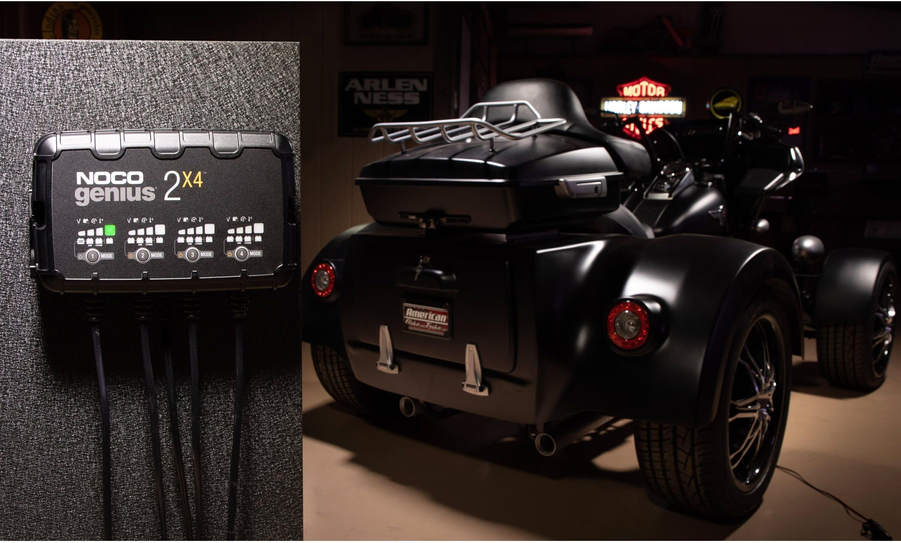 Batterie-Ladegerät "Noco GENIUS2 x 4", schwarz, Ladegeräte, Batterie-Ladegerät schwarz Einheitsgröße