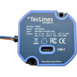 TecLines TNT004 Wandeinbau USB Tablet Unterputz Netzteil 30W Leistung (30 W), USB Ladegerät