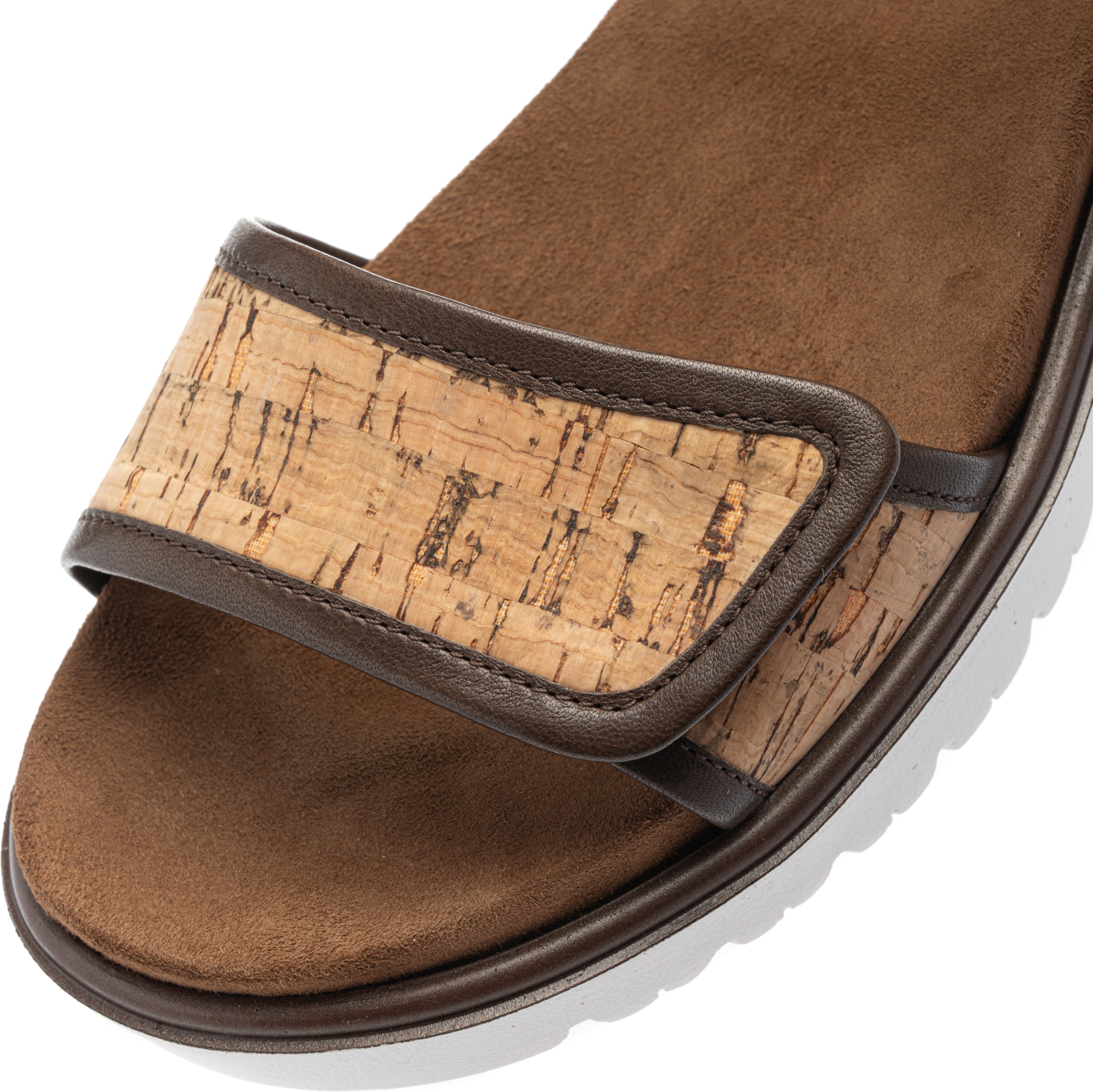 Keilsandalette ARA "BILBAO", Damen, Gr. 37, Leder, braun (mokka, natur), Glattleder, Lederimitat, kontrastfarbene Details, Schuhe Keilsandalette, Plateau, Riemchensandale mit Klettverschlüsse, G-Weite mokka, natur 37, Leder