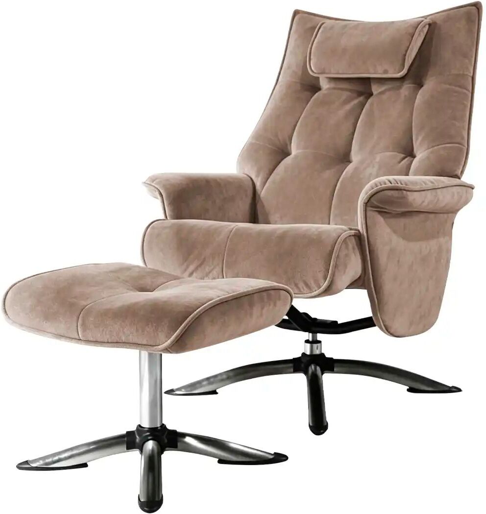 Höffner Relaxsessel mit Hocker Betsy ¦ braun