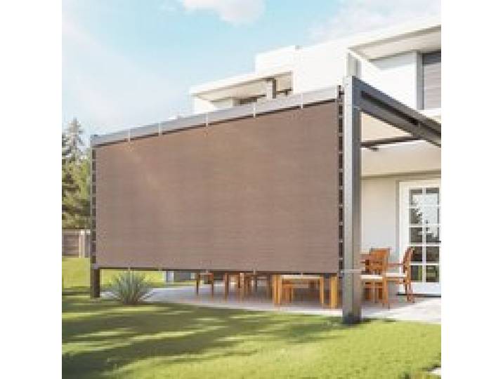 VEVOR 90 % Sonnenschutztuch Sichtschutz Schattenabdeckung (305 x 366 cm) für Pergola mit Edelstahlösen, Sonnensegeltuch mit 140 g/m² HDPE-Material, für Outdoor Terrasse Garten Hinterhof (braun)