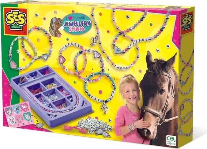 SES Creative Schmuckstudio J'aime les Chevaux knutselset voor het maken van sieraden, multicolor