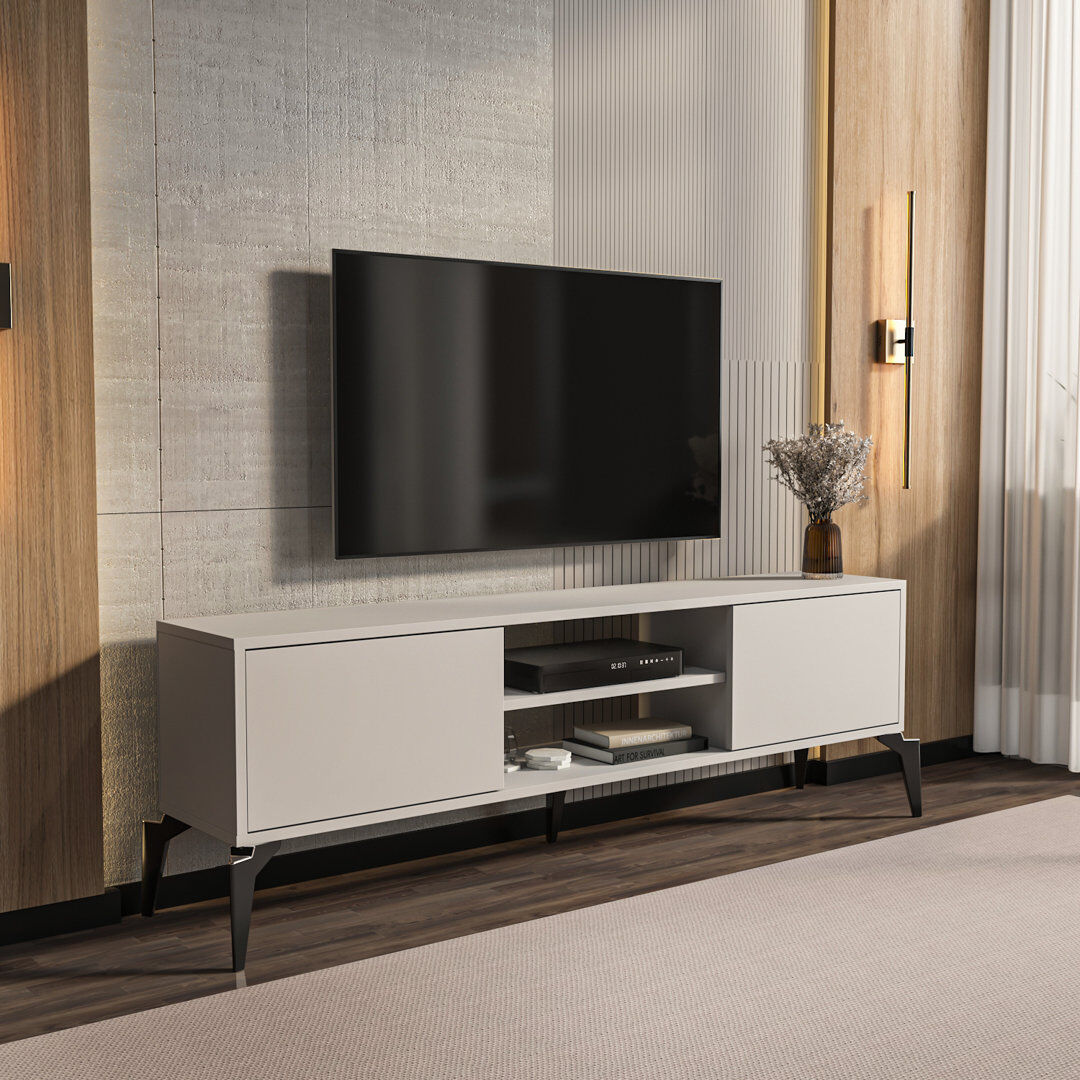 Metro Lojo Tv Stand for Tvs up to 55" White 52cm H x 160cm L x 29.5cm W