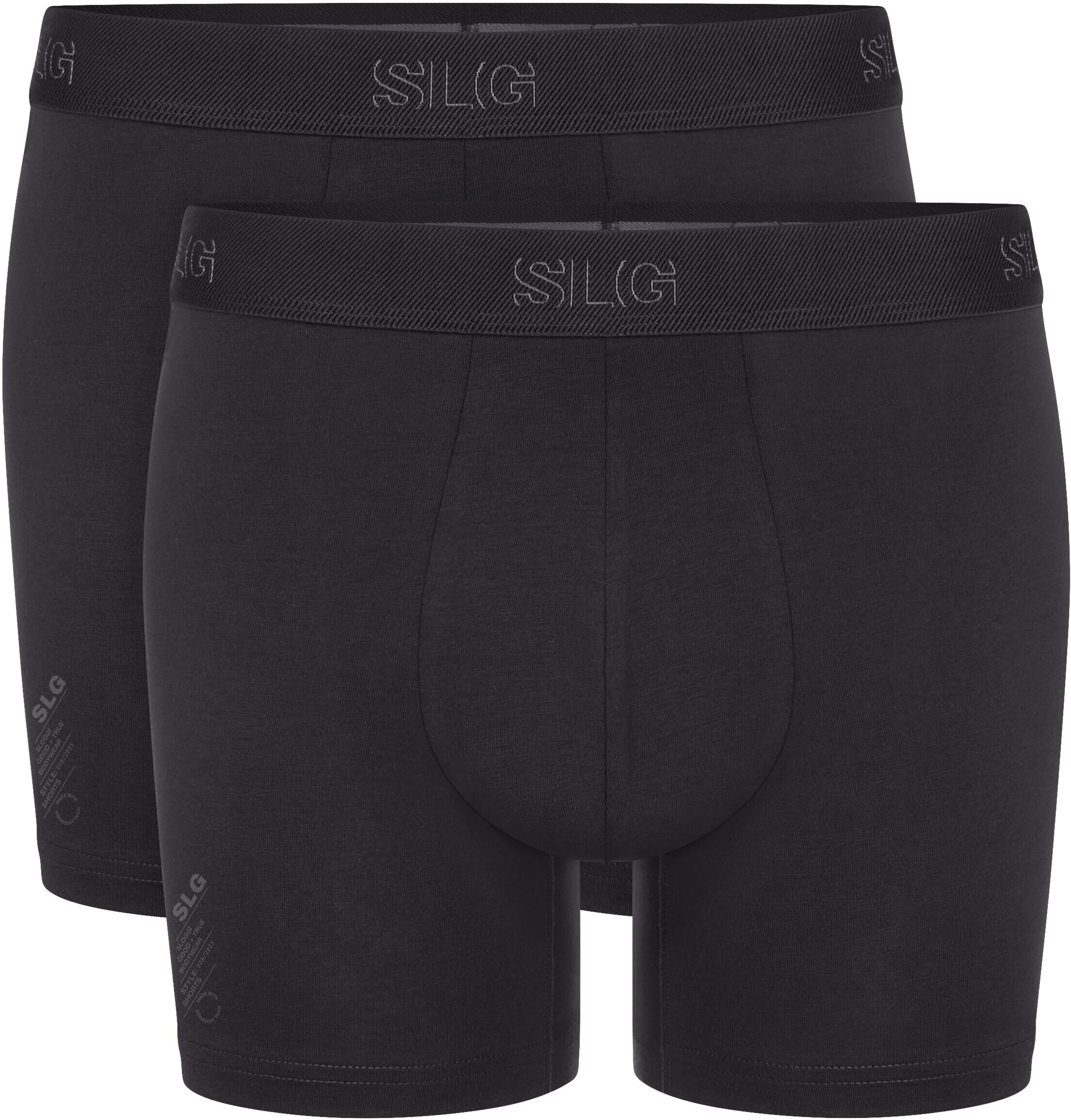 Boxershorts SLOGGI "SLG Base", Herren, Gr. L, Single Jersey, schwarz, Single Jersey, Obermaterial: 95% Baumwolle, 5% Elasthan, körpernah, Unterhosen Boxershorts, weicher Elastikbund mit diskretem Logo, ohne Eingriff