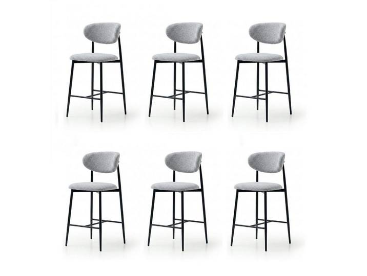 JVmoebel Barhocker 6x Barhocker Lang Praktisch Stilvoll Bequem Grau, Made in Europa