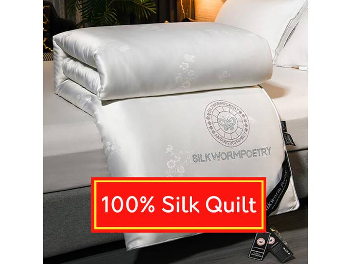 Couette 100% soie de mûrier faite à la main, couverture chaude d'hiver, couverture de printemps et d'automne, épaisse, pour la maison et l'hôtel, disponible en tailles simple et double.