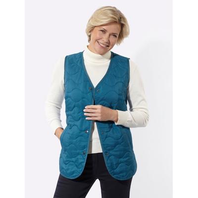 Steppweste CLASSIC BASICS, Damen, Gr. 44, topas, 100% Polyester, unifarben, Westen Steppweste