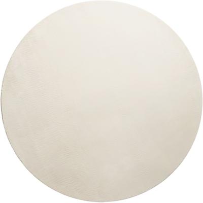 Teppich HOMIE LIVING "Villa Rosso", beige (creme), B:80cm H:15mm L:80cm Ø:80cm, Polyester, Teppiche, Teppich, Kurzflor, Uni-Farben, leicht glänzende Optik
