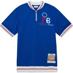 Mitchell & Ness, Herren, Sportshirt, M&N Authentic Shooting Shirt Philadelphia 76ers 1966-67 - S (S), Blau, S