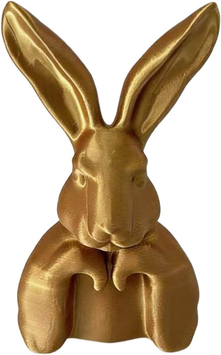 Gouden Konijnenbeeldje voor Paasdecoratie - Luxe Gouden Afwerking - 15 cm