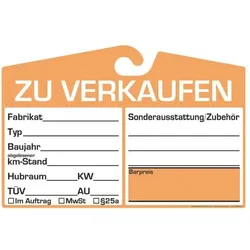 EICHNER 3x 25 Spiegelanhänger »Preisschild Analog« orange