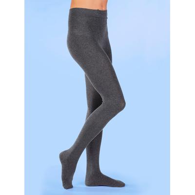 Strickstrumpfhose HUDSON, Damen, Gr. 2/45, grau (grau, meliert), 90% Baumwolle, 8% Polyamid, 2% Elasthan, Strumpfhosen