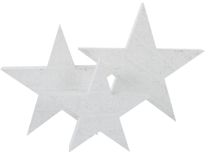 Dekostern Weihnachtsstern, Rudolph, Weihnachtsdeko , weiß, Holzwerkstoff, MYFLAIR MÖBEL & ACCESSOIRES, Dekosterne, Dekostern, aus Holz, in drei verschiedenen Größen